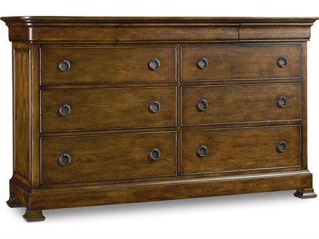 Hooker Furniture Archivist 9-Drawers Brown Rubberwood Double Dresser