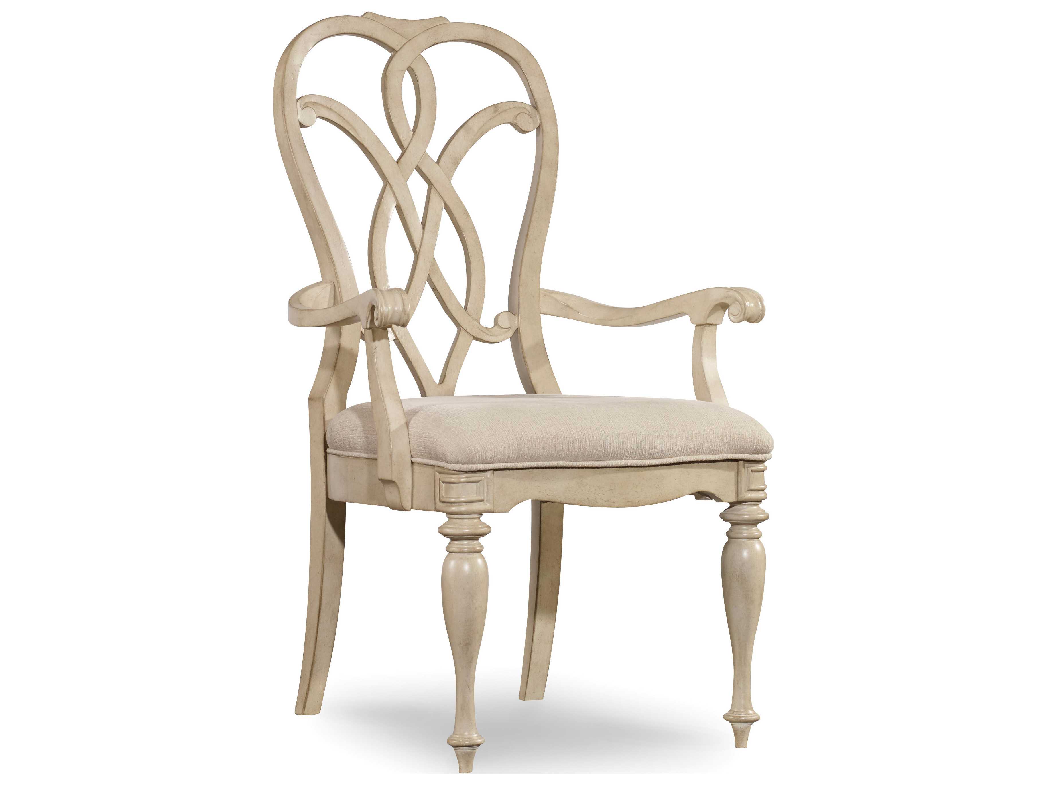 Hooker Furniture Leesburg Splatback Antique White Dining Arm Chair | HOO548175300