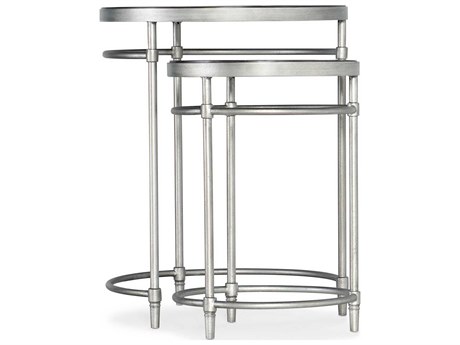 Hooker Furniture St Armand Round Wood Black Brushed Pewter End Table