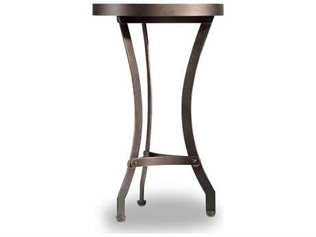Hooker Furniture Saint Round Wood Light Natural Antique Bronze End Table