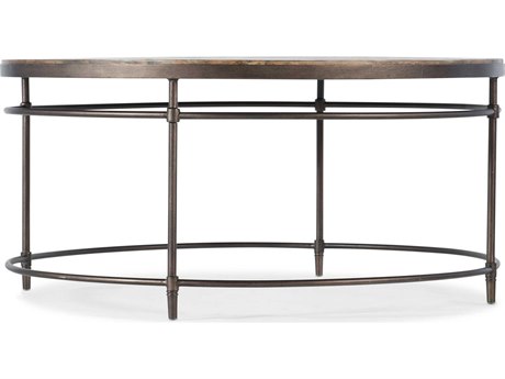Hooker Furniture St Armand Round Wood Light Natural Antique Bronze Cocktail Table