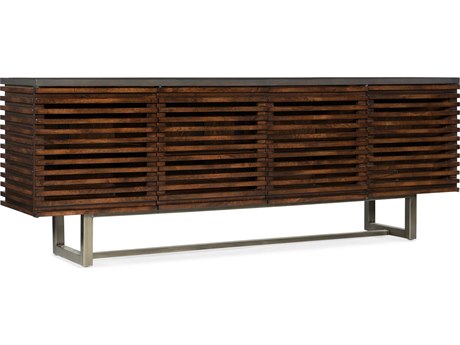 Hooker Furniture Solstice 78" Elm Wood Dark Grey Antique Bronze Media Console
