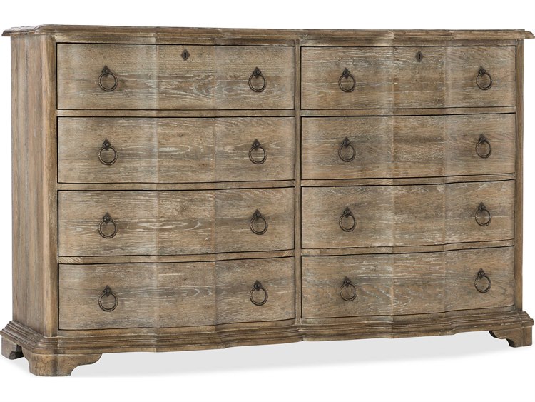 Photos - Dresser / Chests of Drawers Wide Hooker Furniture Boheme Adante 8-Drawers Brown Cedar Wood Double Dresser 5750-90002-MWD 
