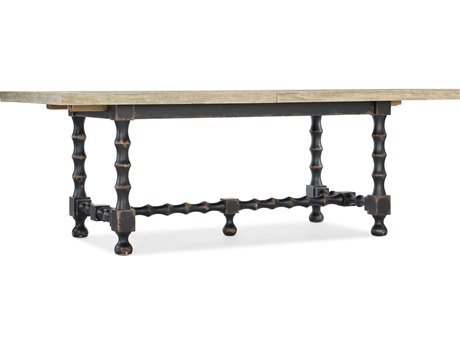 Hooker Furniture Ciao Bella Rectangular Wood Flaky White Black Dining Table