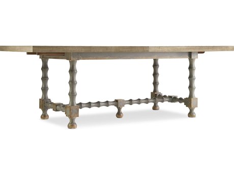 Hooker Furniture Ciao Bella Rectangular Wood Flaky White Gray Dining Table