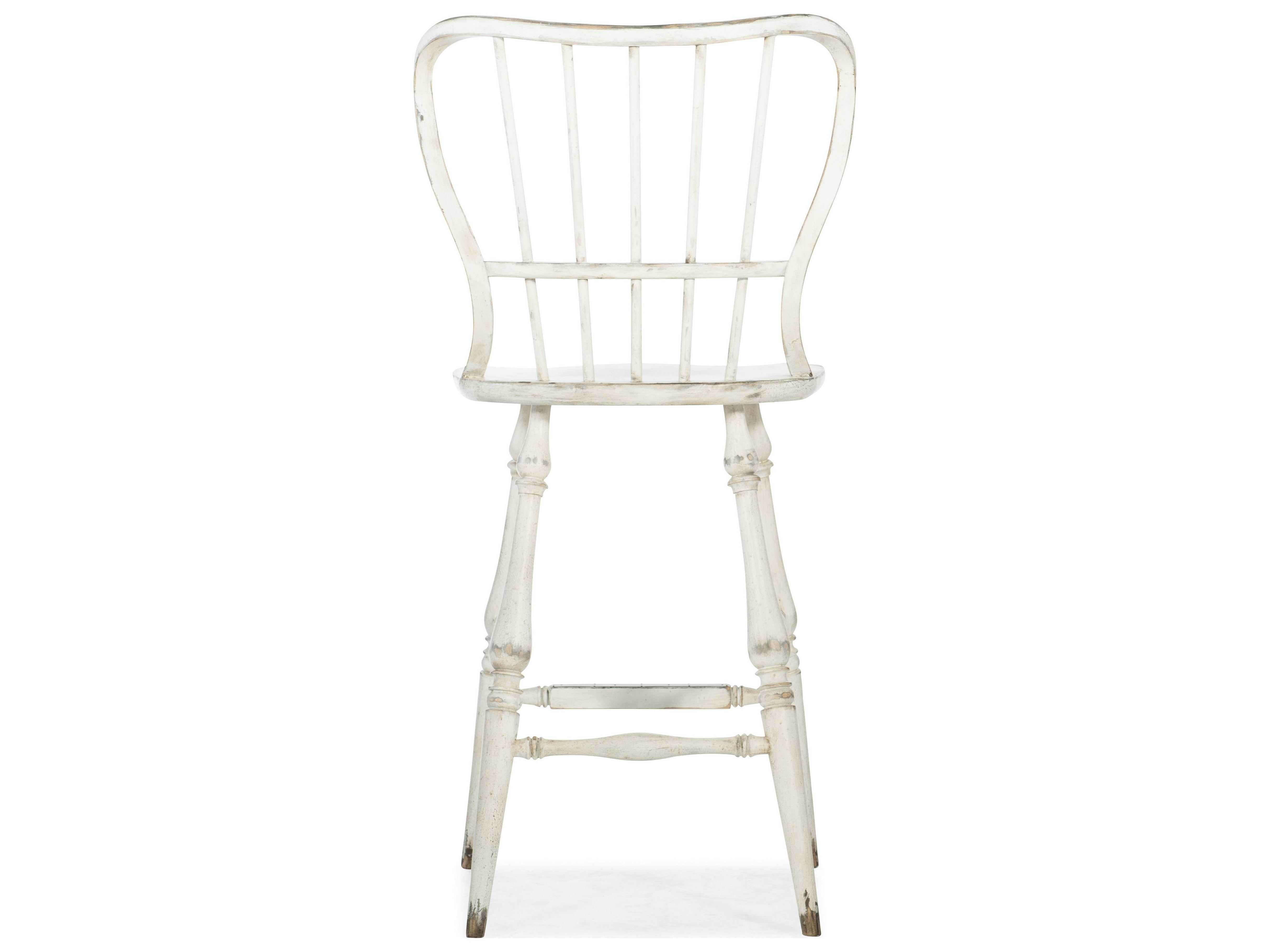 Hooker Furniture Ciao Bella Vintage Chalky White Side Bar Height Stool