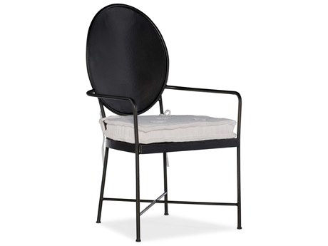 Hooker Furniture Ciao Bella Tufted Black Upholstered Arm Dining Chair
