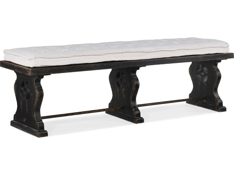 Hooker Furniture Ciao Bella Tuscan White Black Upholstered Accent Bench