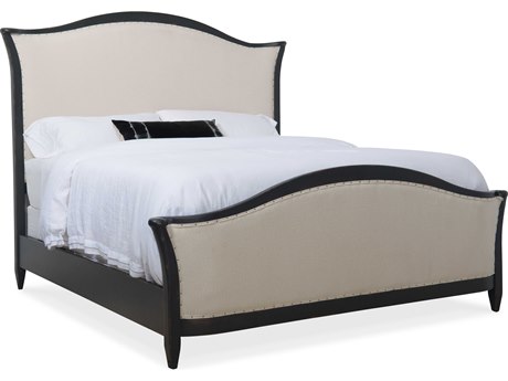 Hooker Furniture Ciao Bella Tuscan White Black Poplar Wood Upholstered Queen Panel Bed