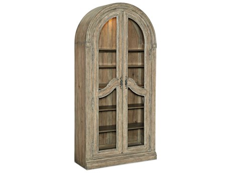 Luxecor Heritage Ash Wood Antique Slate Curio Display Cabinet