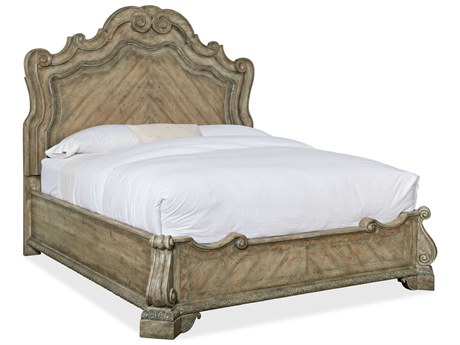 Hooker Furniture Castella Antique Slate Brown Ash Wood King Panel Bed