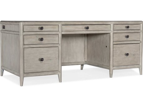 Hooker Furniture Work Your Way Burnham Grey Mink Alder Wood Executive Desk