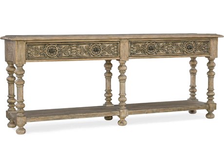 Hooker Furniture Hill Country Bexar Leg Huntboard Rectangular Wood Sandstone Console Table