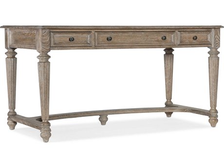 Hooker Furniture Work Your Way Sutter Claro Champagne Brown Oak Wood Writing Desk