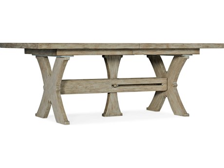 Hooker Furniture Alfresco Extendable Rectangular Wood Light Tusk Dining Table