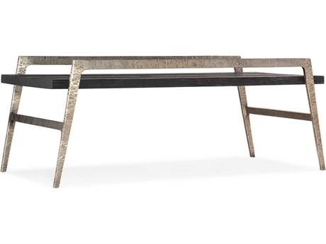 Hooker Furniture Chapman Shou Sugi Ban Rectangular Wood Charred Black Pewter Cocktail Table