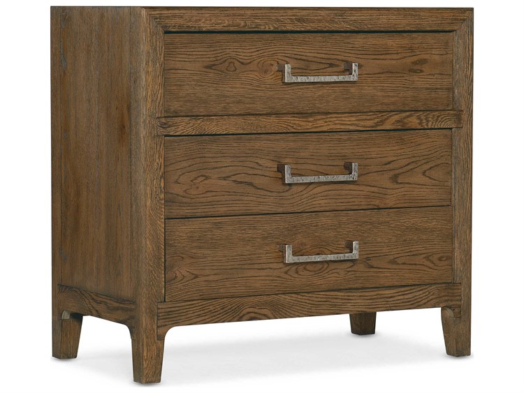 Photos - Storage Сabinet Hooker Furniture Chapman 3-Drawers Brown Oak Wood Nightstand 6033-90016-85