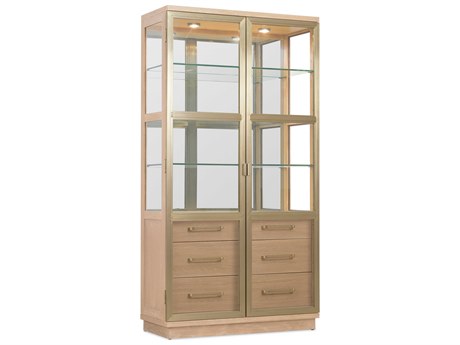 Hooker Furniture Banyon Bay Oak Wood Desert Display Cabinet