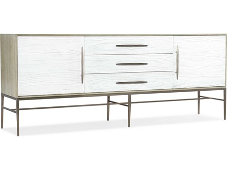 Hooker Furniture Cascade 80" Oak Wood Terrain Chalk Champagne Media Console