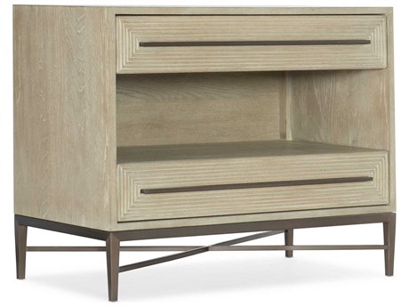 Hooker Furniture Cascade 2-Drawers Beige Oak Wood Nightstand