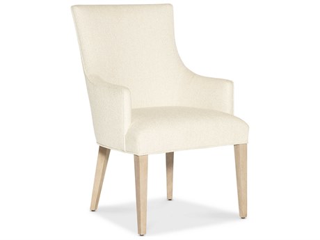 Hooker Furniture Westwood Oak Wood Beige Upholstered Arm Dining Chair