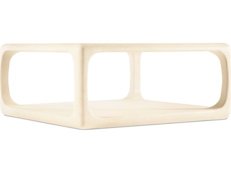 Hooker Furniture Westwood Square Wood Textured Alabaster Plaster White Coffee Table