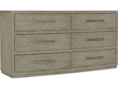 Hooker Furniture Linville Falls Chimney Gap 6-Drawers Gray Oak Wood Double Dresser
