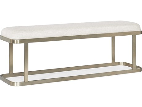 Hooker Furniture Linville Falls Merino Pearl Silver Upholstered Accent Bench