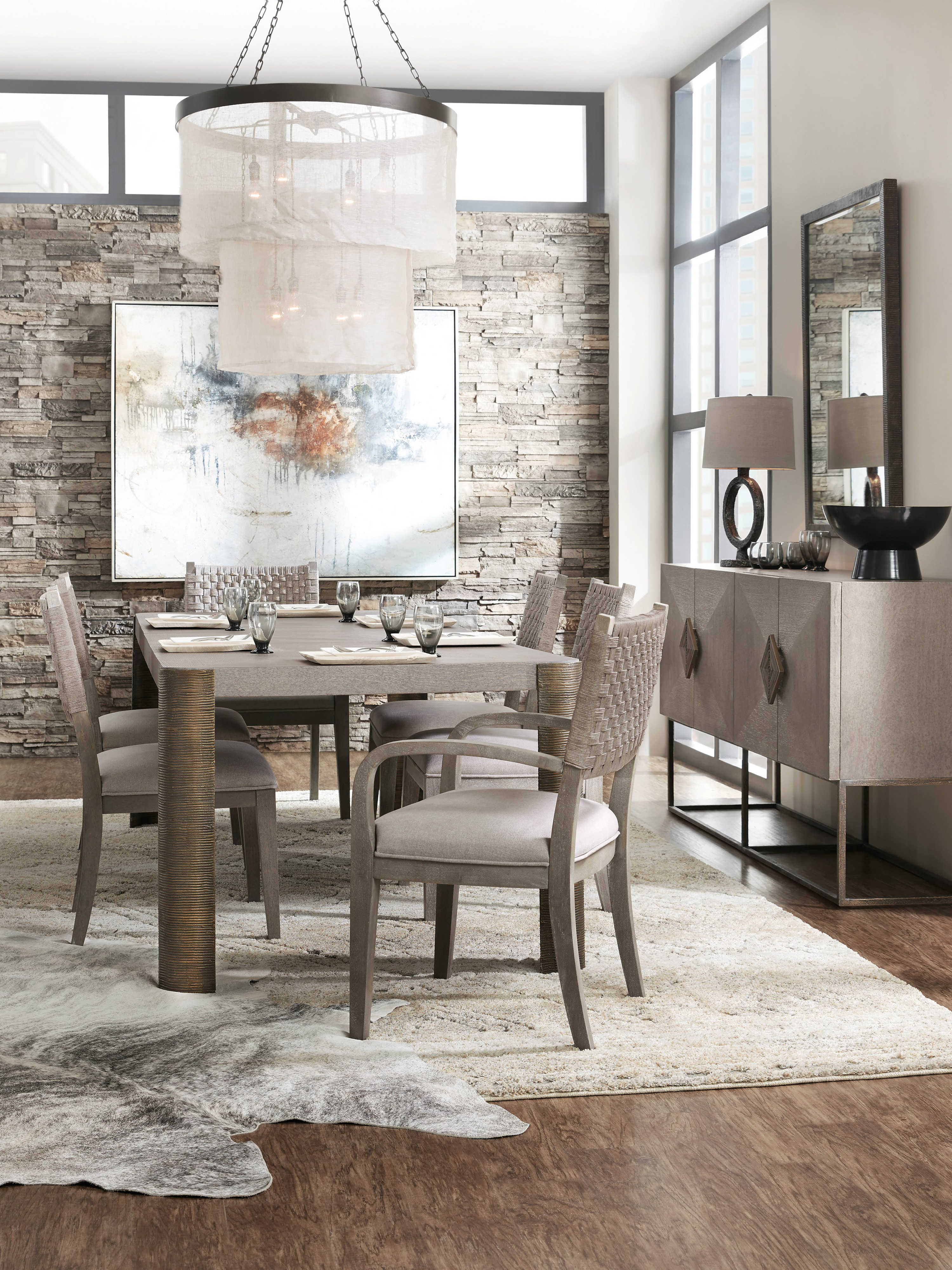 Hooker Furniture Miramar Carmel Grays / Crafty Cement Side Dining