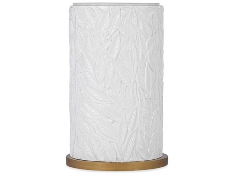 Hooker Furniture Melange Round Faux Stone White Brushed Gold End Table