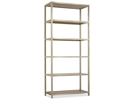 Hooker Furniture Melange Steel Frame With Cane Shelf Inserts Bookcase
