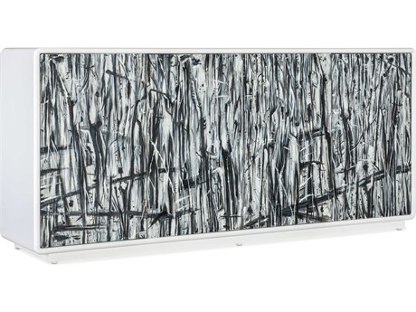 Hooker Furniture Melange Graffitio 80" White Maple Gray Wood Sideboard