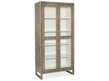 Hooker Furniture Serenity Sanderling Oak Wood Gray Display Cabinet