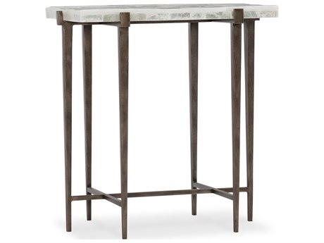 Hooker Furniture Melange Rectangular Marble White & Tubular Steel End Table
