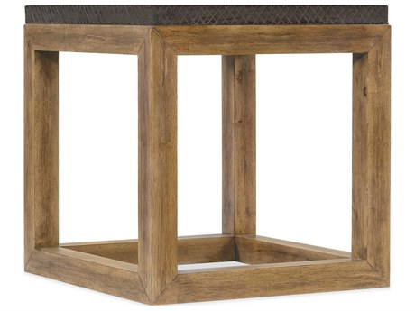 Hooker Furniture Big Sky Rectangular Resin Charcoal Furrowed Bark Vintage Natural End Table