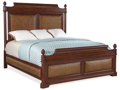 Hooker Furniture Charleston Maraschino Cherry Walnut Wood King Panel Bed