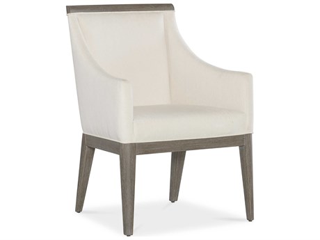Hooker Furniture Modern Mood Fabric Oak Wood Brown Upholstered Arm Dining Chair