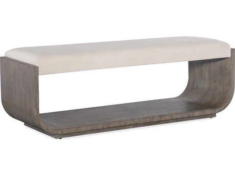 Hooker Furniture Modern Mood Inverness Natural Mink Brown Upholstered Accent Bench