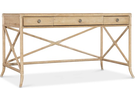 Luxecor Heritage Pole Rattan Dune Brown Solid Wood Writing Desk