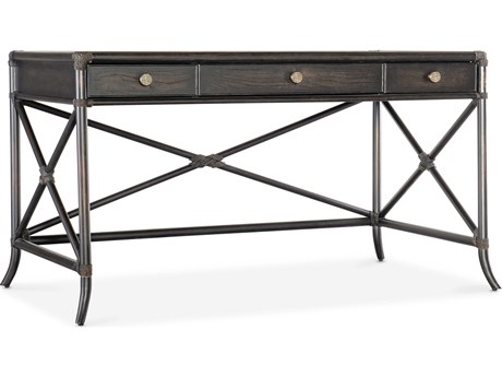 Hooker Furniture Retreat Pole Rattan Black Sand Solid Wood Writing Desk