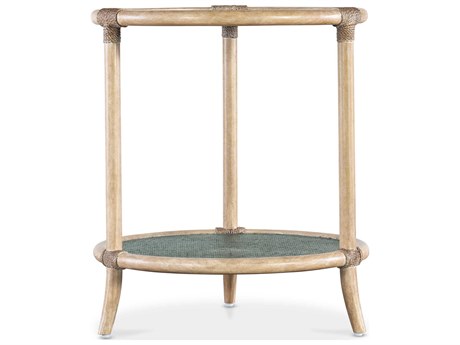 Hooker Furniture Retreat Raffia Round Lagoon Dune End Table