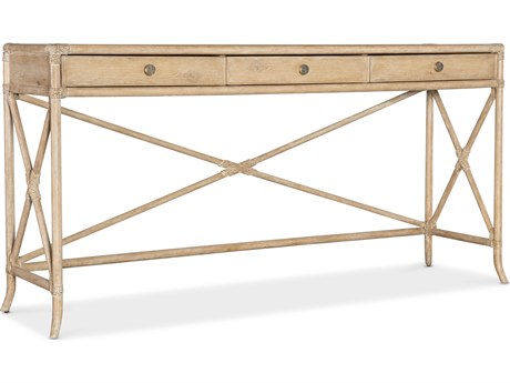 Hooker Furniture Retreat Pole Rattan Rectangular Wood Dune Console Table