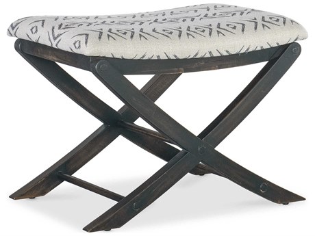 Hooker Furniture Retreat Jafar Grey Black Sand Upholstered Accent Stool