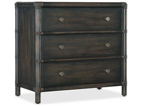 Hooker Furniture Retreat Pole Rattan 3-Drawers Solid Wood Nightstand