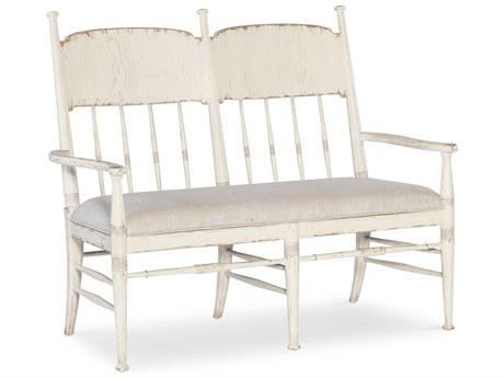Hooker Furniture Americana Beige Oak Wood Upholstered Arm Dining Chair