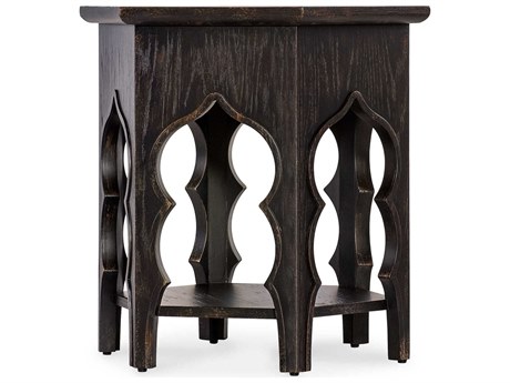 Hooker Furniture Americana Hexagon Black Wood End Table