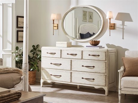 Hooker Furniture Americana 7-Drawers White Oak Wood Double Dresser