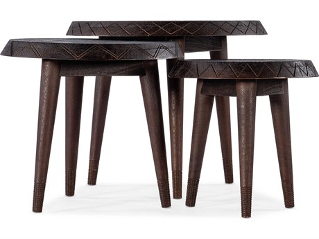 Hooker Furniture Commerce And Market Round Wood Natural Dark End Table