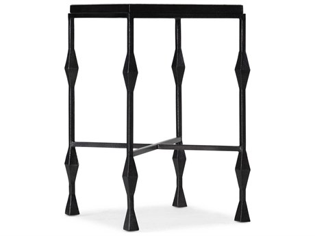 Hooker Furniture Commerce And Market Square White Travertine Stone Black End Table