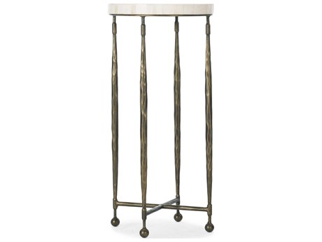 Hooker Furniture Commerce And Market Martini Round Stone Natural Bone Gold End Table